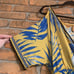 Flying Tomato Dress Size Medium Yellow Blue Palm Leaf Midi Tropical High Low Hem