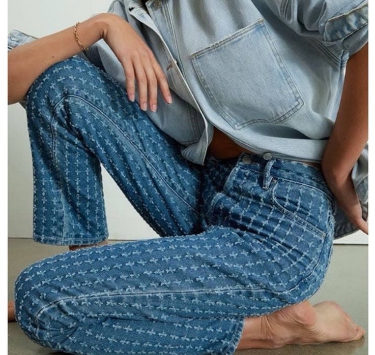 PacSun Blue Distressed Dad Jeans