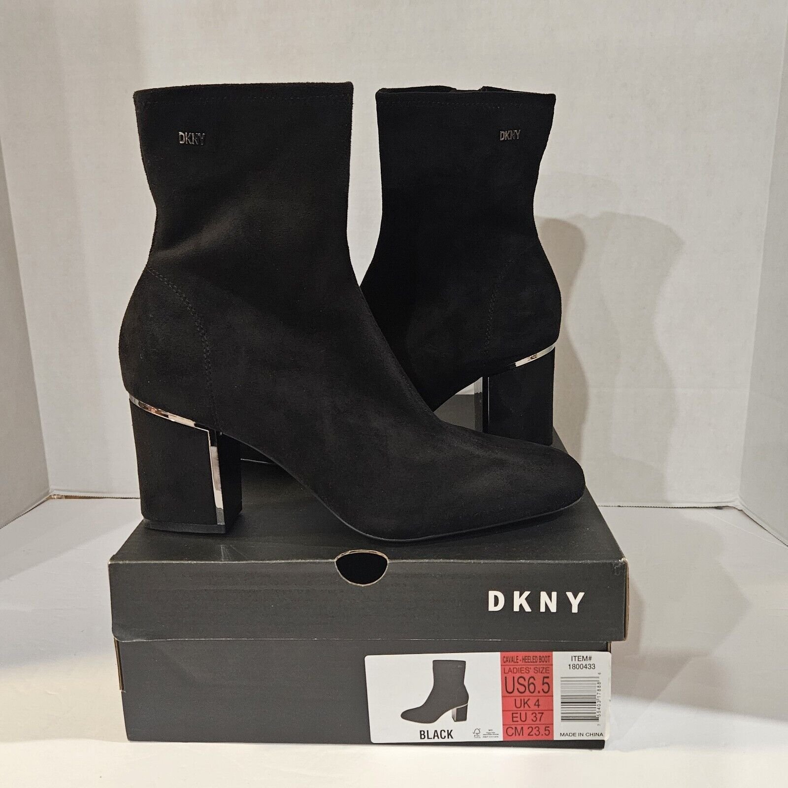 DKNY Ladies' Stretch Cavale Heeled Boot / Color Black/ Size 6.5 / New