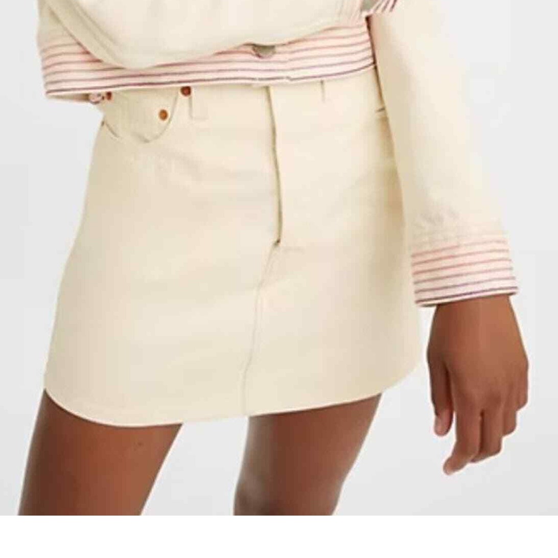 Levi's Ribcage High Rise Mini Skirt Womens Size 28/6 Button Fly Embroidered