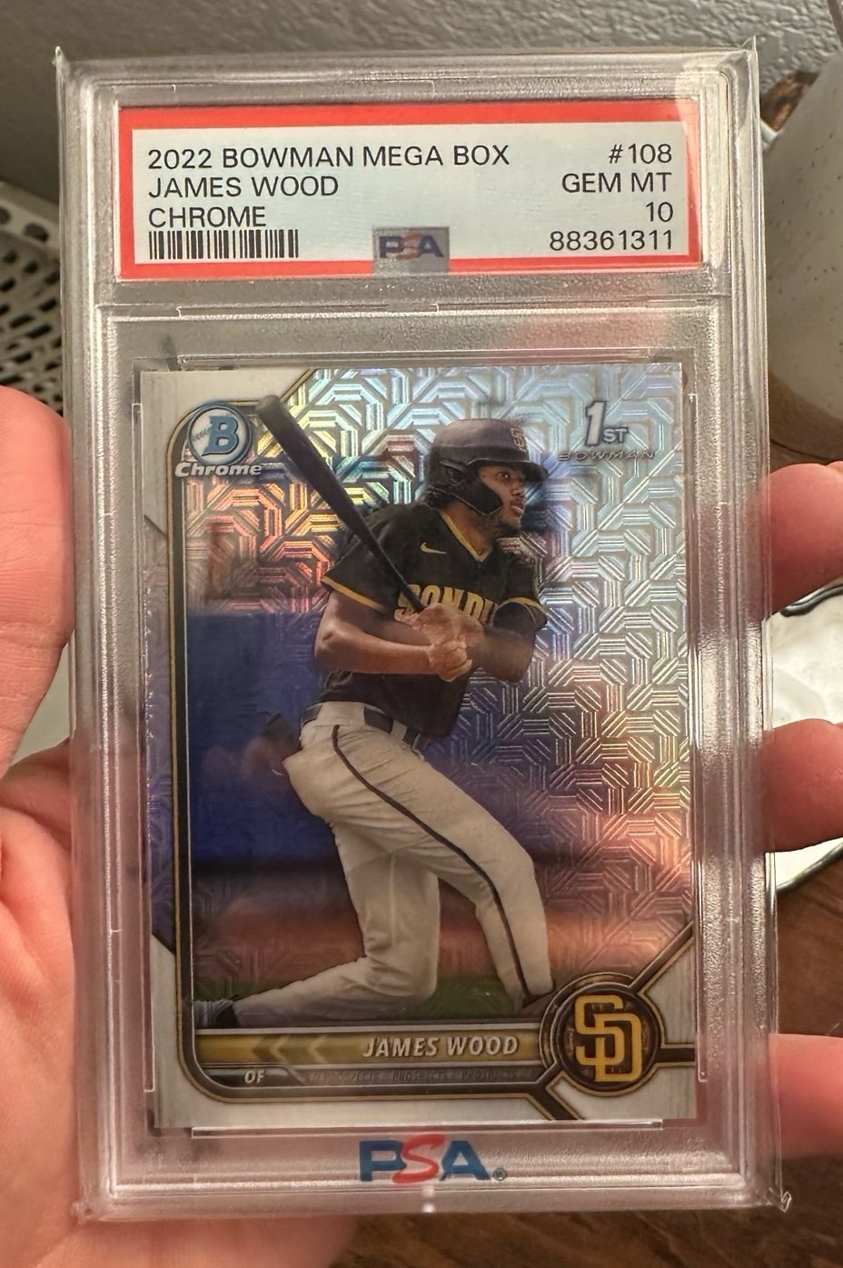 James Wood 1st Bowman Chrome Mega Box True Rookie Refractor PSA 10 Nationals*
