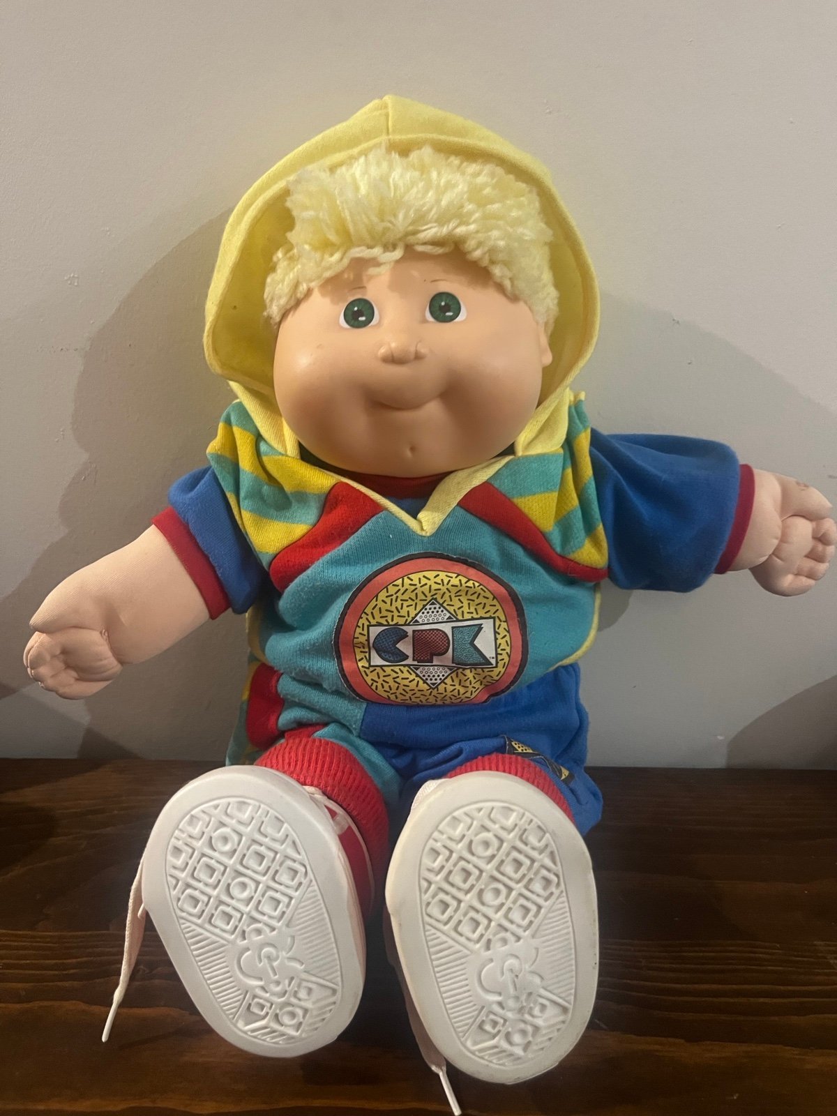 Coleco Cabbage Patch Kid Designer line Boy, Blonde Hair, Blue Eyes, CPK Outfit