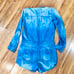 Denim shorts romper overalls preppy blue large long sleeve