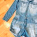 Denim shorts romper overalls preppy blue large long sleeve