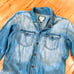 Denim shorts romper overalls preppy blue large long sleeve