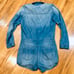 Denim shorts romper overalls preppy blue large long sleeve