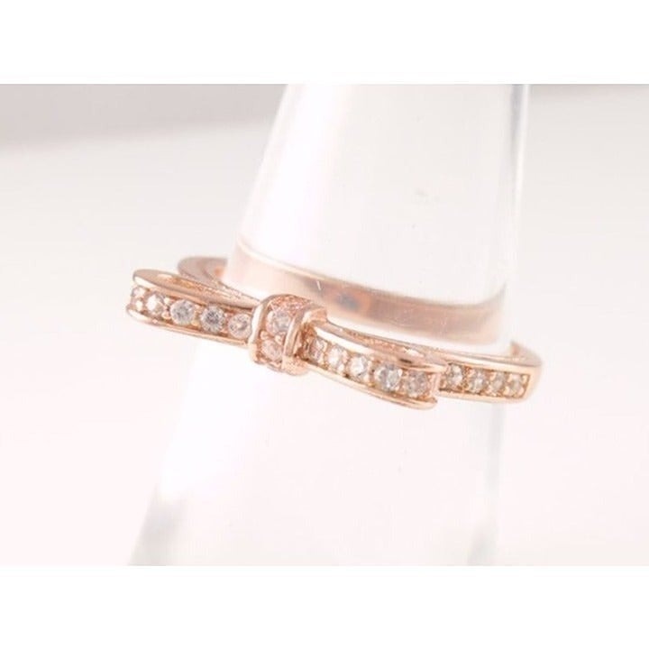 SPARKLING BOW Authentic PANDORA Rose GOLD Plated RING Sz