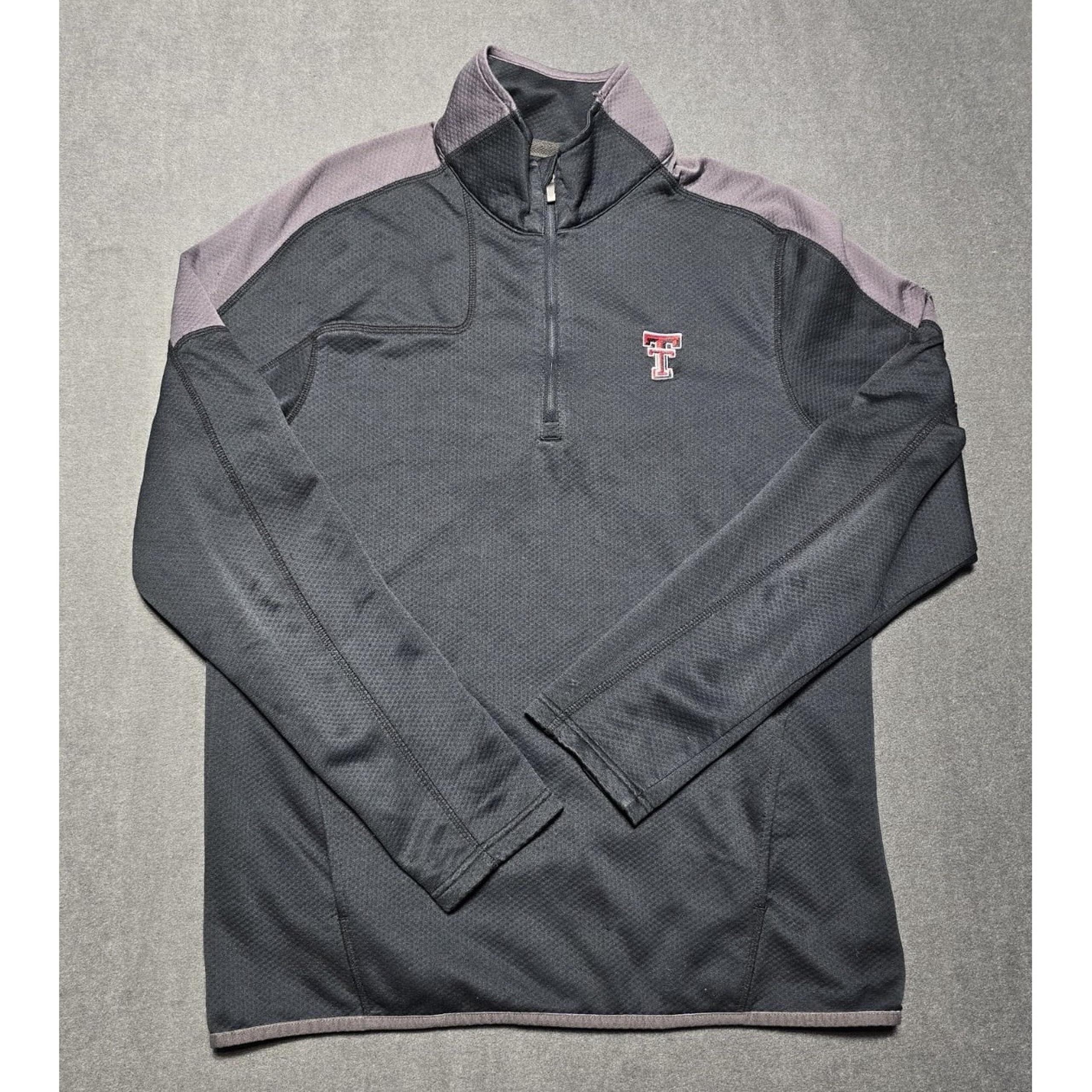 Texas Tech Red Raiders Sweater Mens Loose Black Under Armour 1/4 Zip Sweatshirt