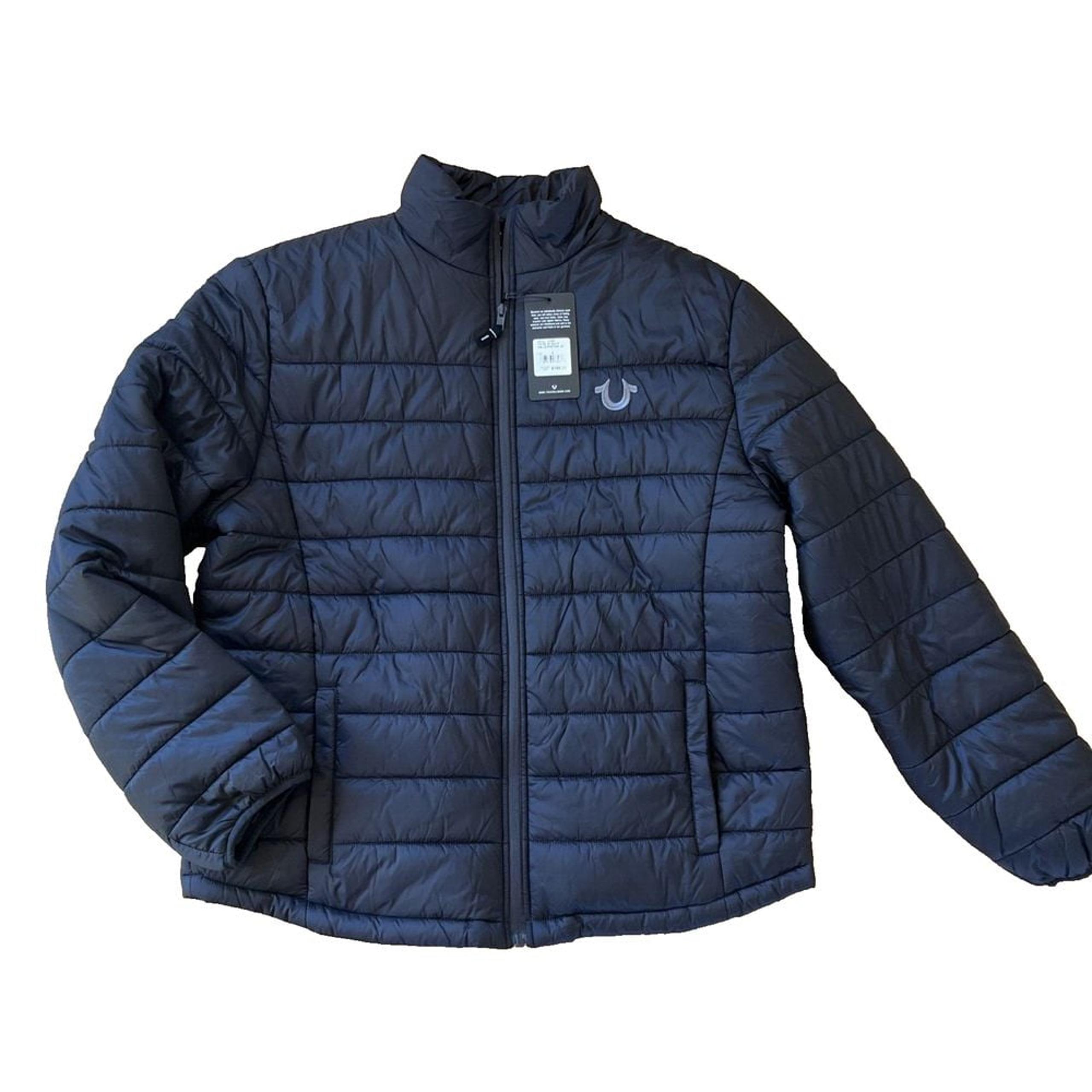 True Religion HS LS  Puffer Jacket Jet Black Mens L Large Coat NWT New