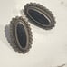Vintage 925 Sterling Silver Earrings with Black Agate Stone