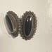 Vintage 925 Sterling Silver Earrings with Black Agate Stone