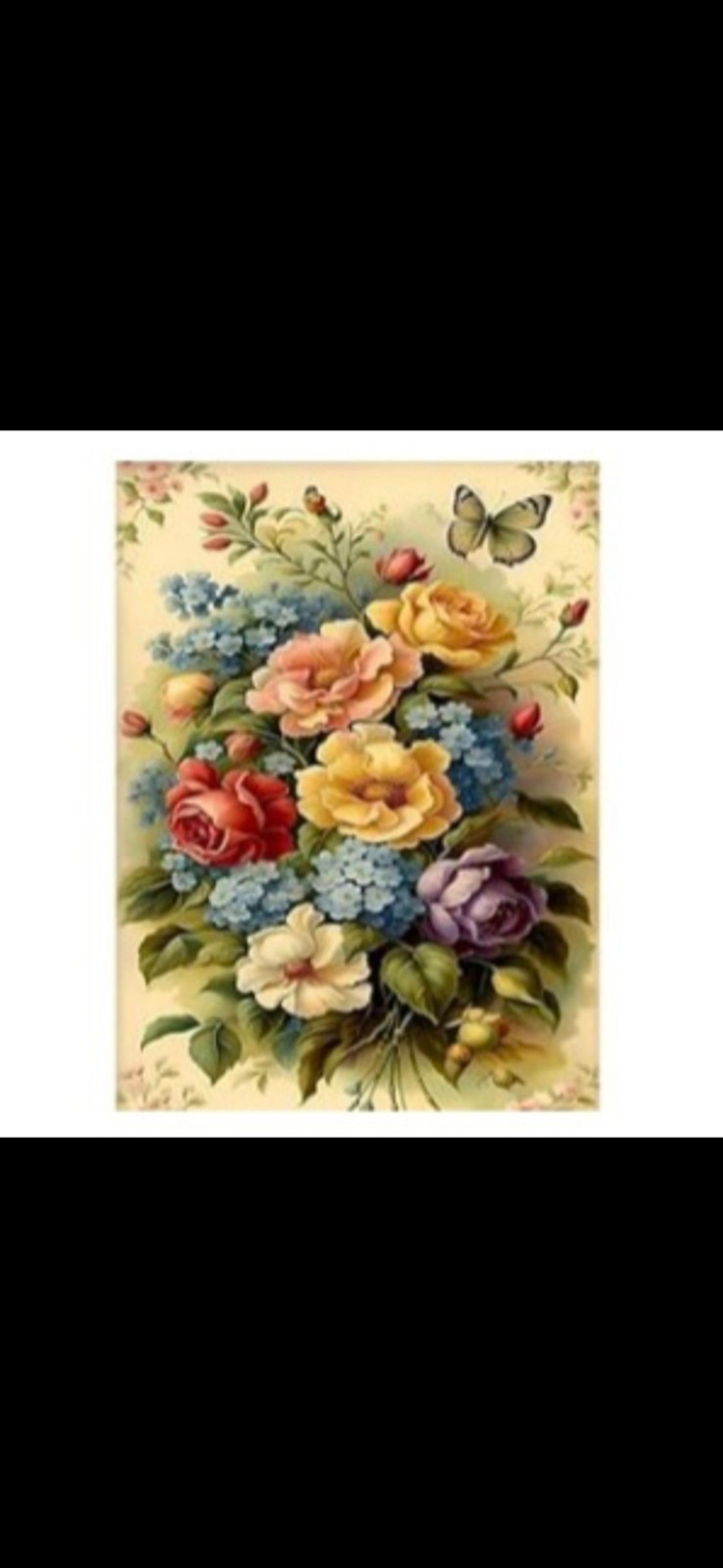 Flowers & Butterfly 5D Diamond Painting Kit