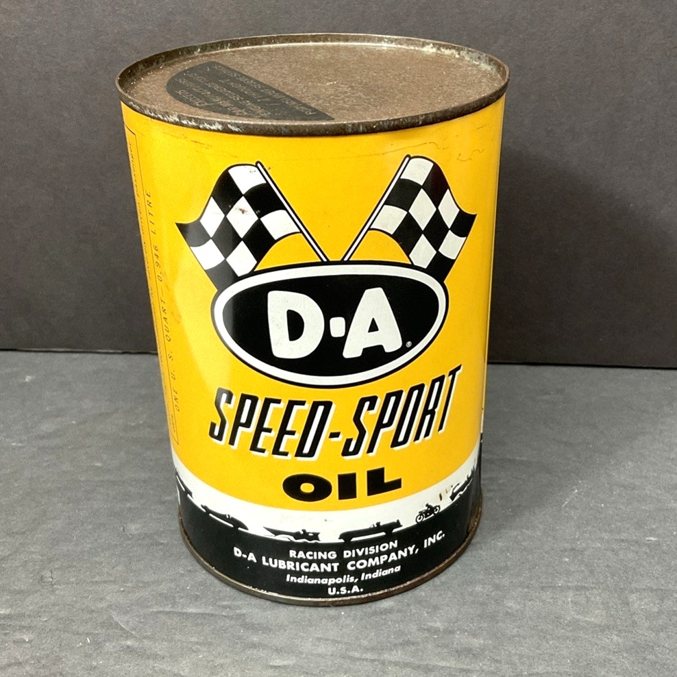 Vintage D-A Speed Sport Racing Motor Oil Quart Can – Empty No Holes Display