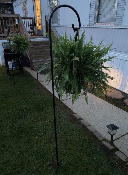 92 Adjustable Outdoor Shepherds Hook Bird Feeder Pole w/ 7 Prongs Base, 1 Pack