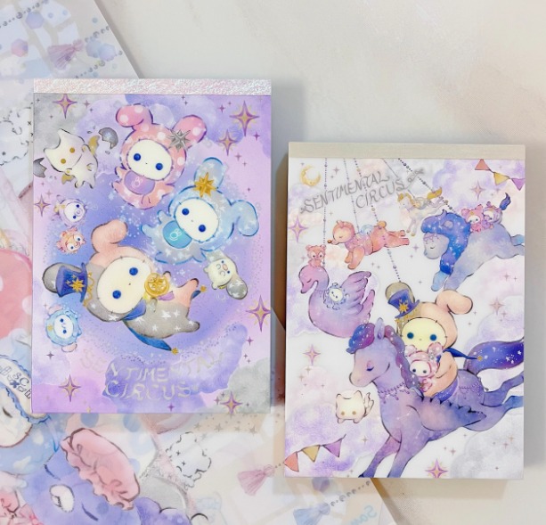 San-X Sentimental Circus large memo pad 2 set 200 sheets 2025 NEW
