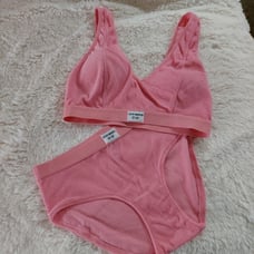 Steve Madden ☆ Pink Terry Cloth Y2k Bralette + Matching Brief Lingerie Set M/L