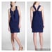 J Crew Twist Back Criss Cross Silk Shift Sleeveless Dress Night Shadow Blue 00