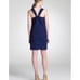 J Crew Twist Back Criss Cross Silk Shift Sleeveless Dress Night Shadow Blue 00