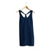 J Crew Twist Back Criss Cross Silk Shift Sleeveless Dress Night Shadow Blue 00