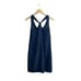 J Crew Twist Back Criss Cross Silk Shift Sleeveless Dress Night Shadow Blue 00