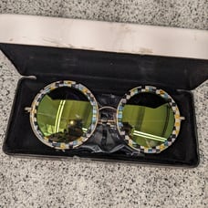 Alice + Olivia holiday checkers round sunglasses