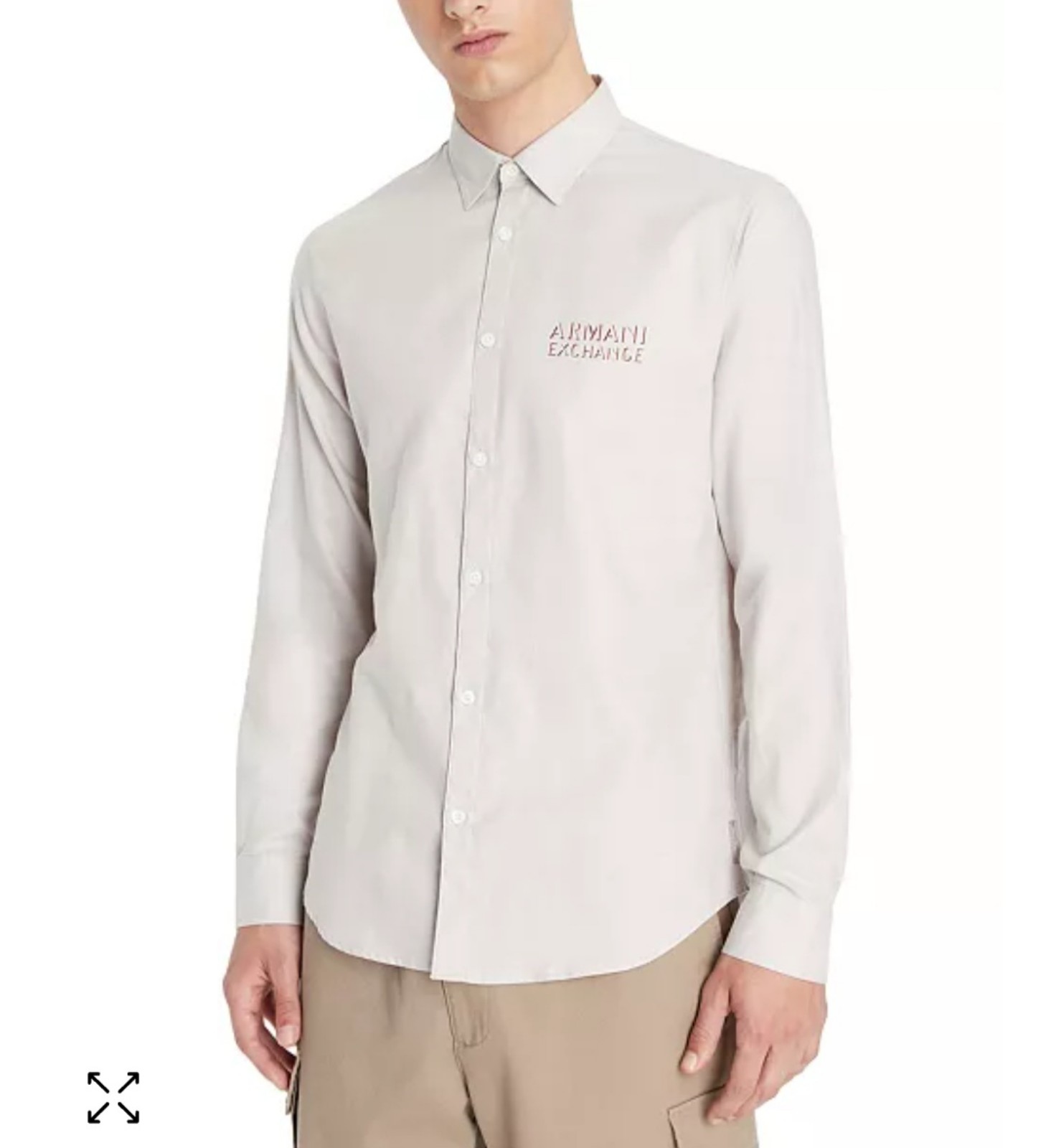 A|X ARMANI EXCHANGE  Men's Classic Solid Logo Dress Shirt