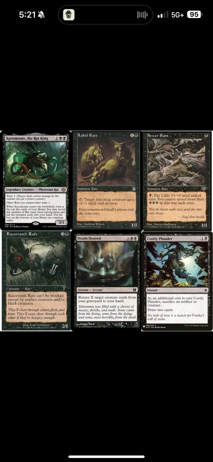 MTG Commander EDH Deck Karumonix, the Rat King 100 Magic Cards Custom Rats - NM
