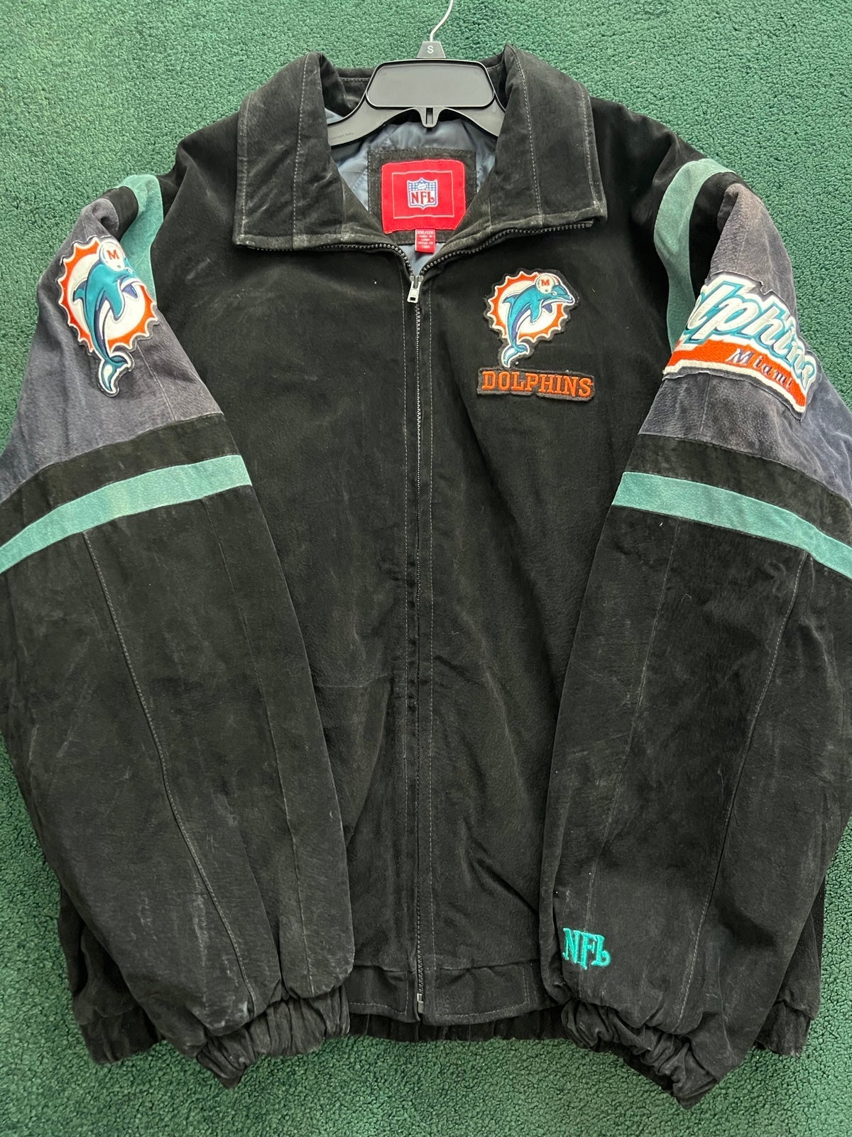 Miami Dolphins Leather/Suede Jacket - 1990s Vintage NFL