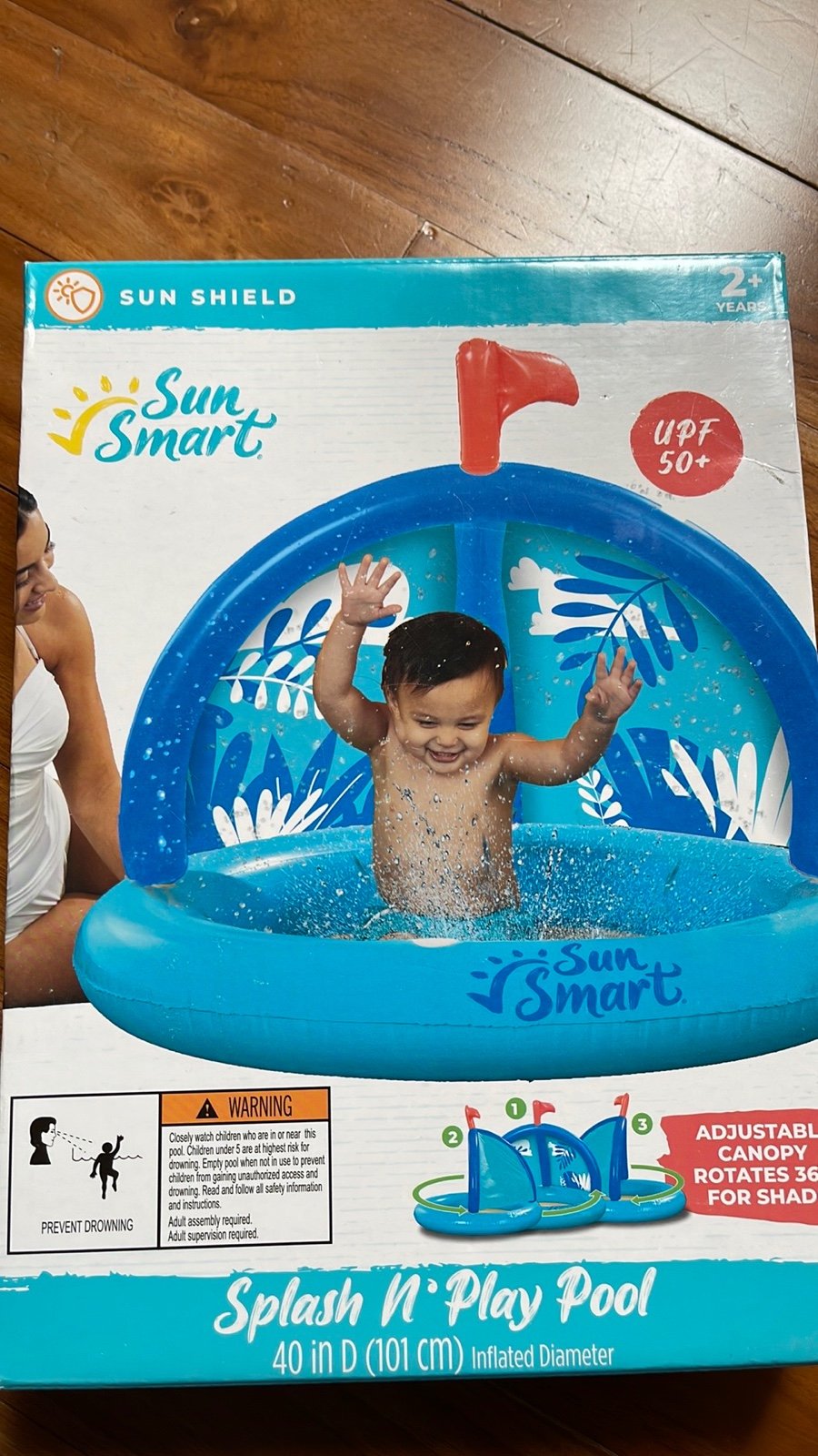 Inflatable pool with sun shade sailboat splash pool