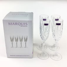 Marquis By Waterford Markham Crystal Champagne Flute Set Of 4. Retail 100