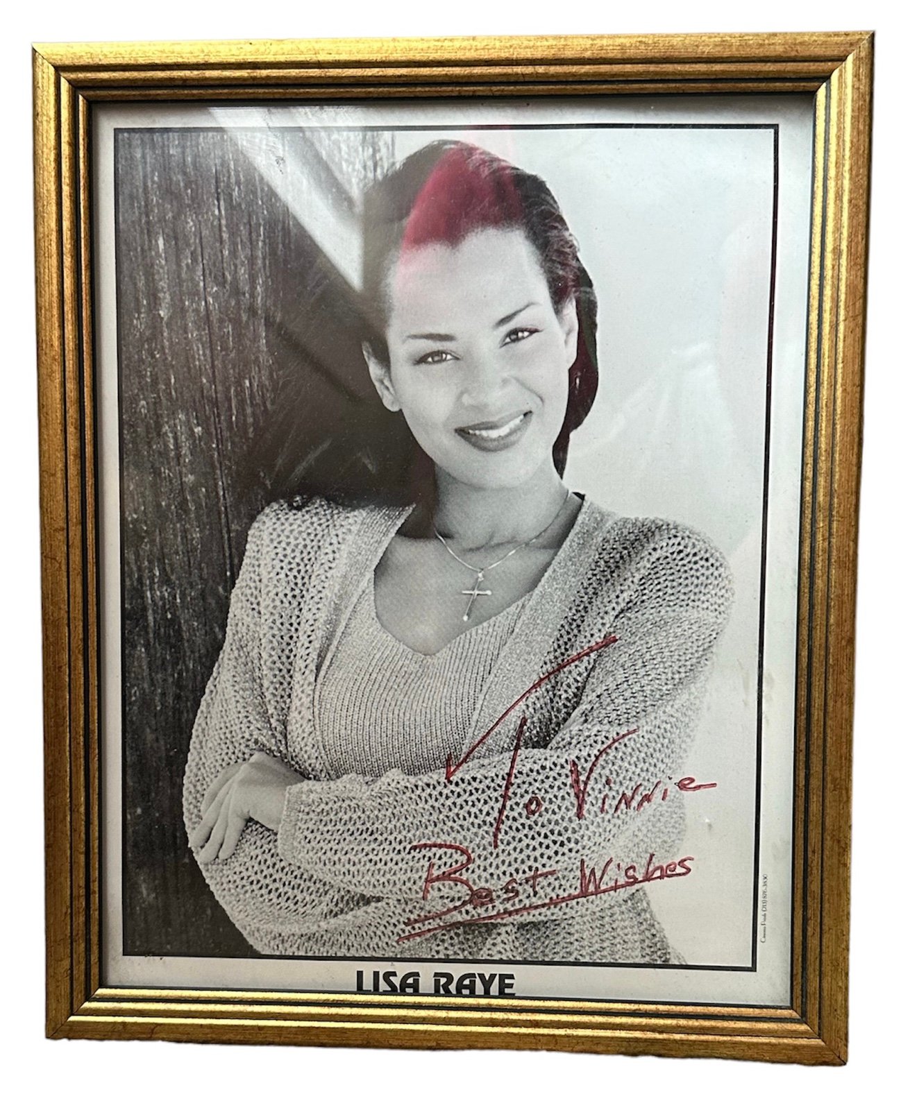 Vintage Lisa Raye McCoy: Signed 8/10” Photograph dedication black /white portrai