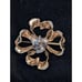 Designer Signed Oscar de la Renta Vintage Two Toned Ribbon Flower Brooch