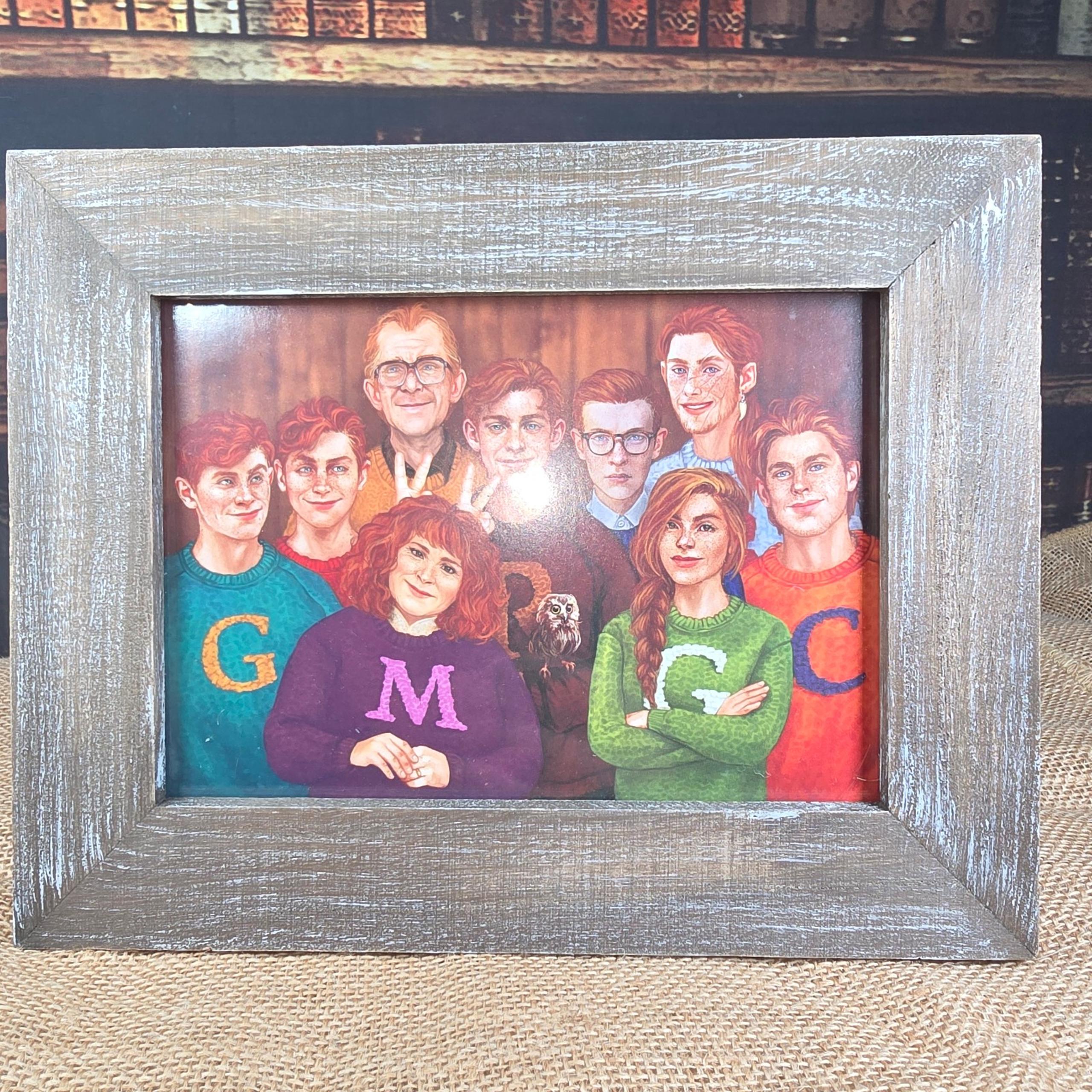 Family Photo of the Weasleys in Wooden Frame by Litjoy Harry Potter Inspired