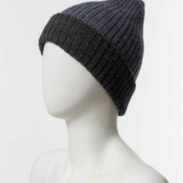 Rainforest Men's Gray & Black Foldable Cuff Beanie Winter Hat Size OS