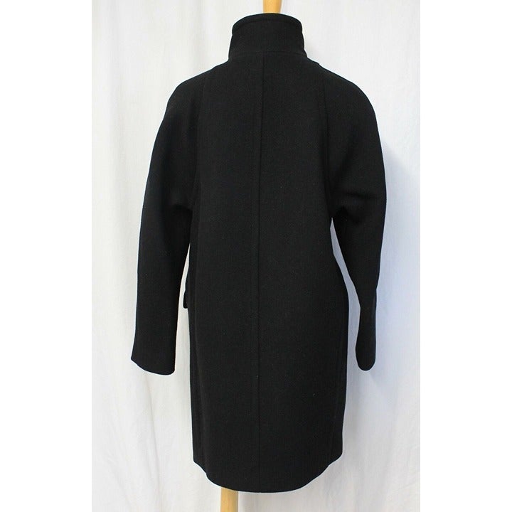 J CREW STADIUM CLOTH STANDING COLLAR COAT BLACK SIZE 0 NWT B4840 368