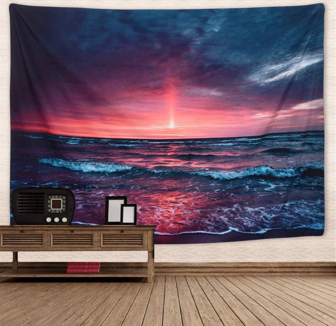 Designart TAP7895-80-68 Calm and Colorful Sunset at Beach Seascape Blanket Décor Art for Home and Office Wall Tapestry x Large Created On Lightweight Polyester Fabric 80 in x 68 in Designart TAP7895-80-68 Calm and Colorful Sunset at Beach Seascape Blanket Décor Art for Home and Office Wall Tapestry x Large Created On Lightweight Polyester Fabric 80 in x 68 in