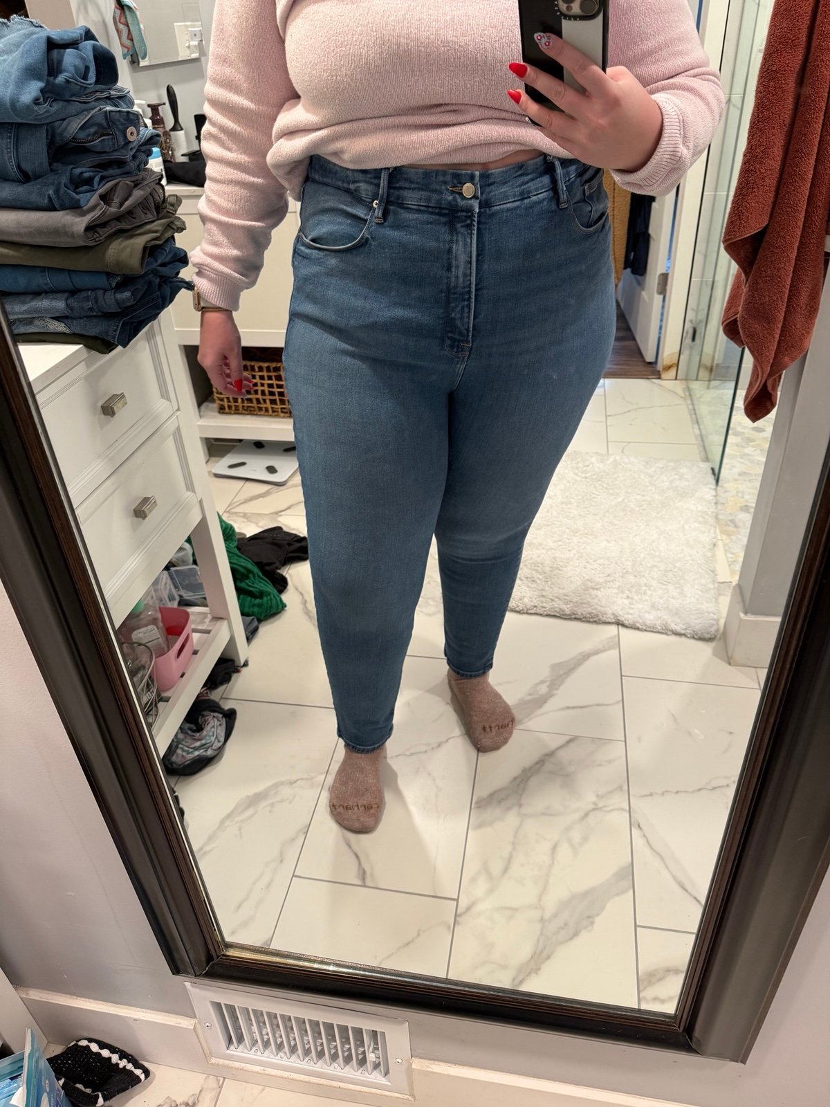 Good American Plus Size Good Legs Skinny Jeans 24W
