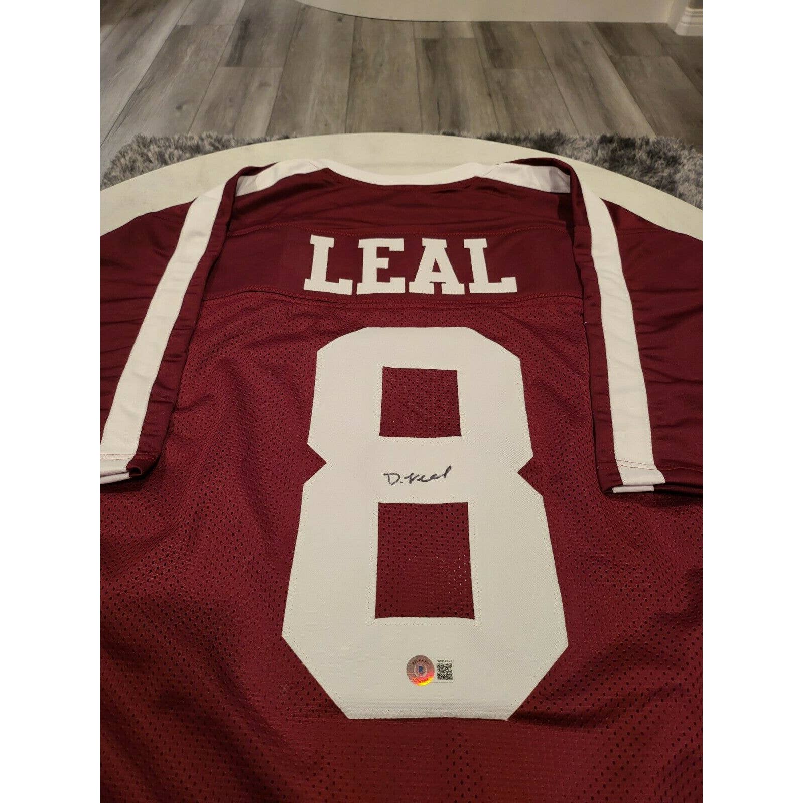 Demarvin Leal Autographed/Signed Jersey Beckett Sticker Texas A&M Aggies