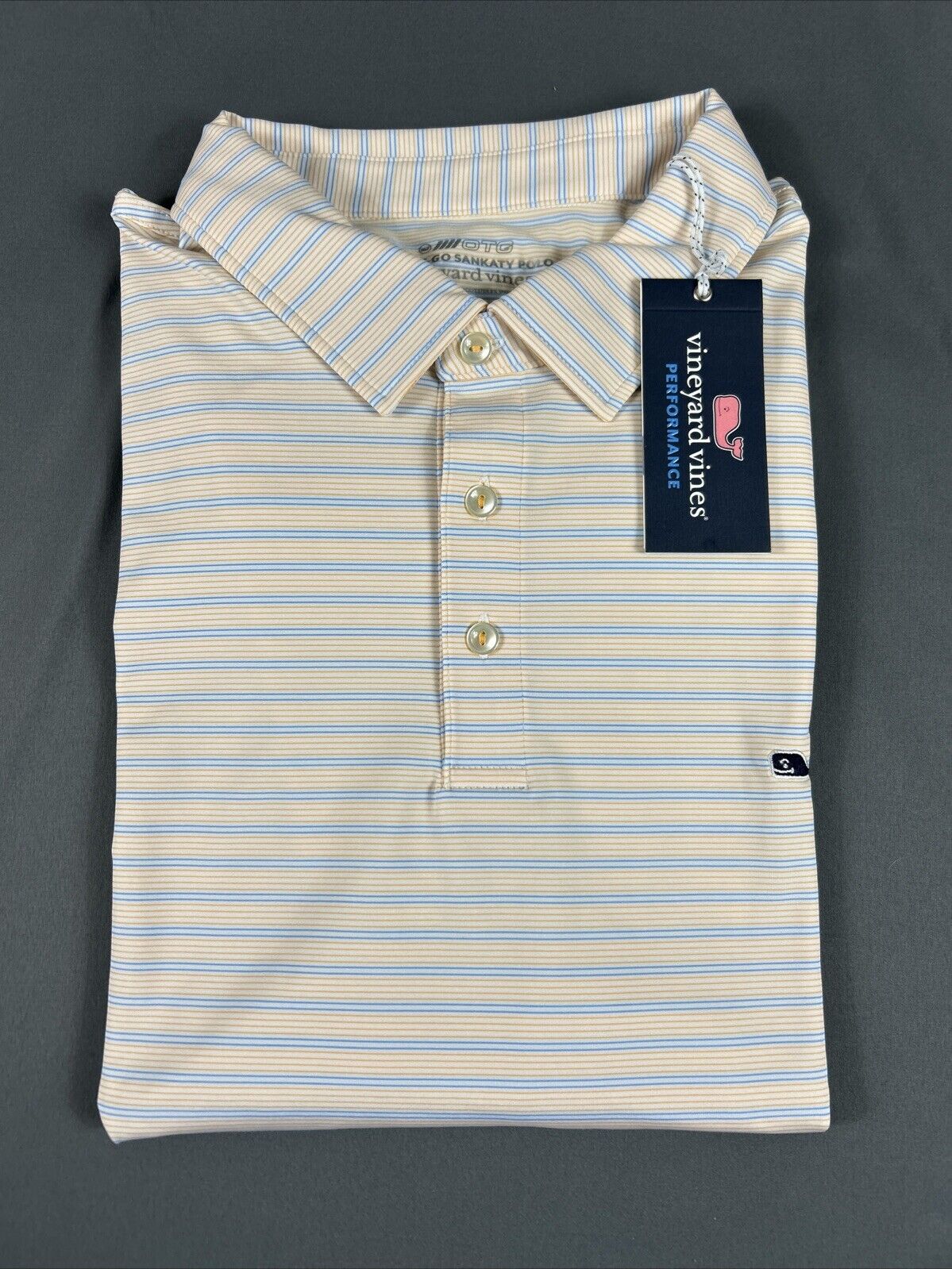 Vineyard Vines Golf Shirt Polo Tri-Color St Jean Sankaty XXL Orange Striped NWT