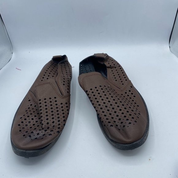 Men's Brown Loafer Slip on Hollowed Out Breathable Lightweight Loafer Shoes