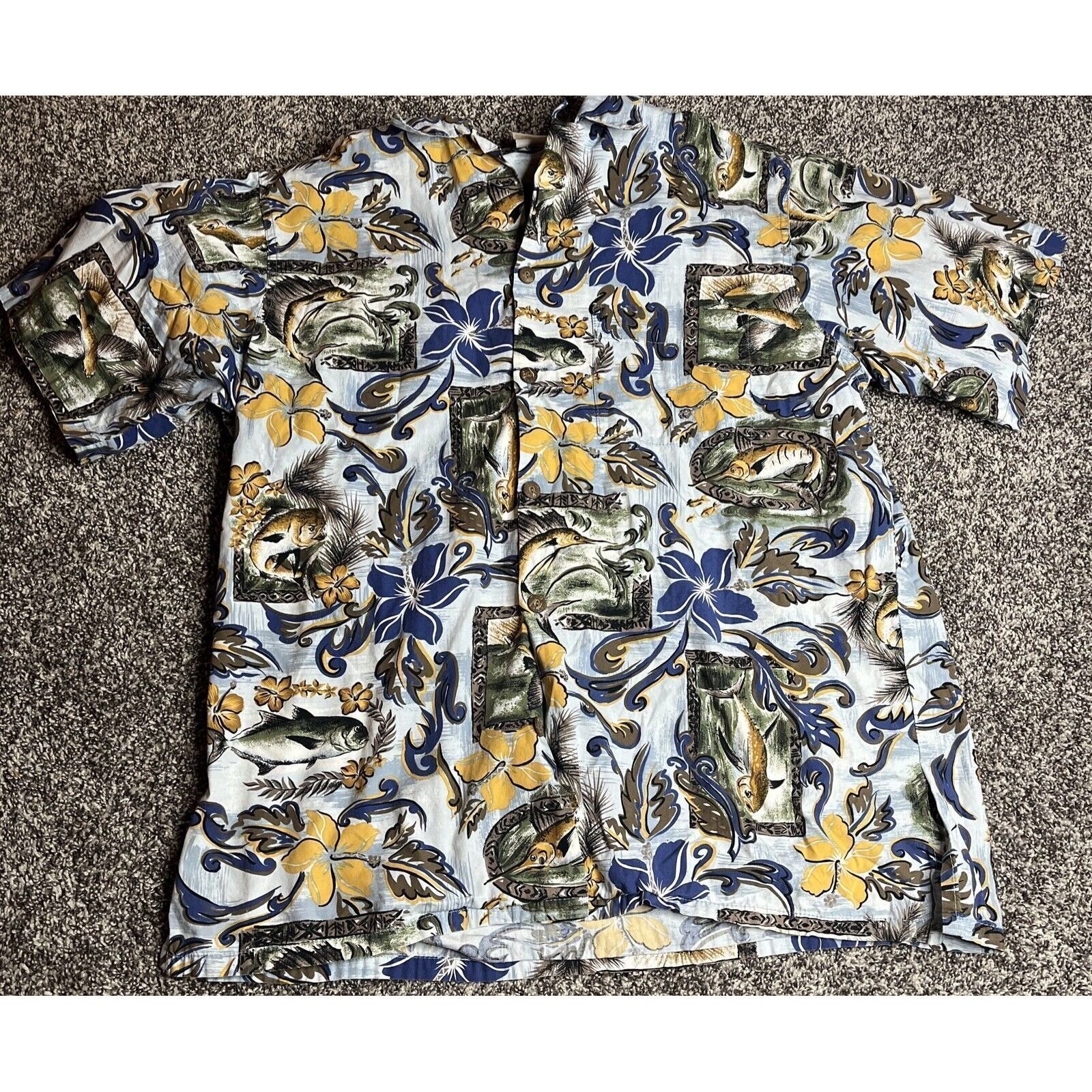 vintage go barefoot hawaiian Fish made In The USA 100% Cotton Large