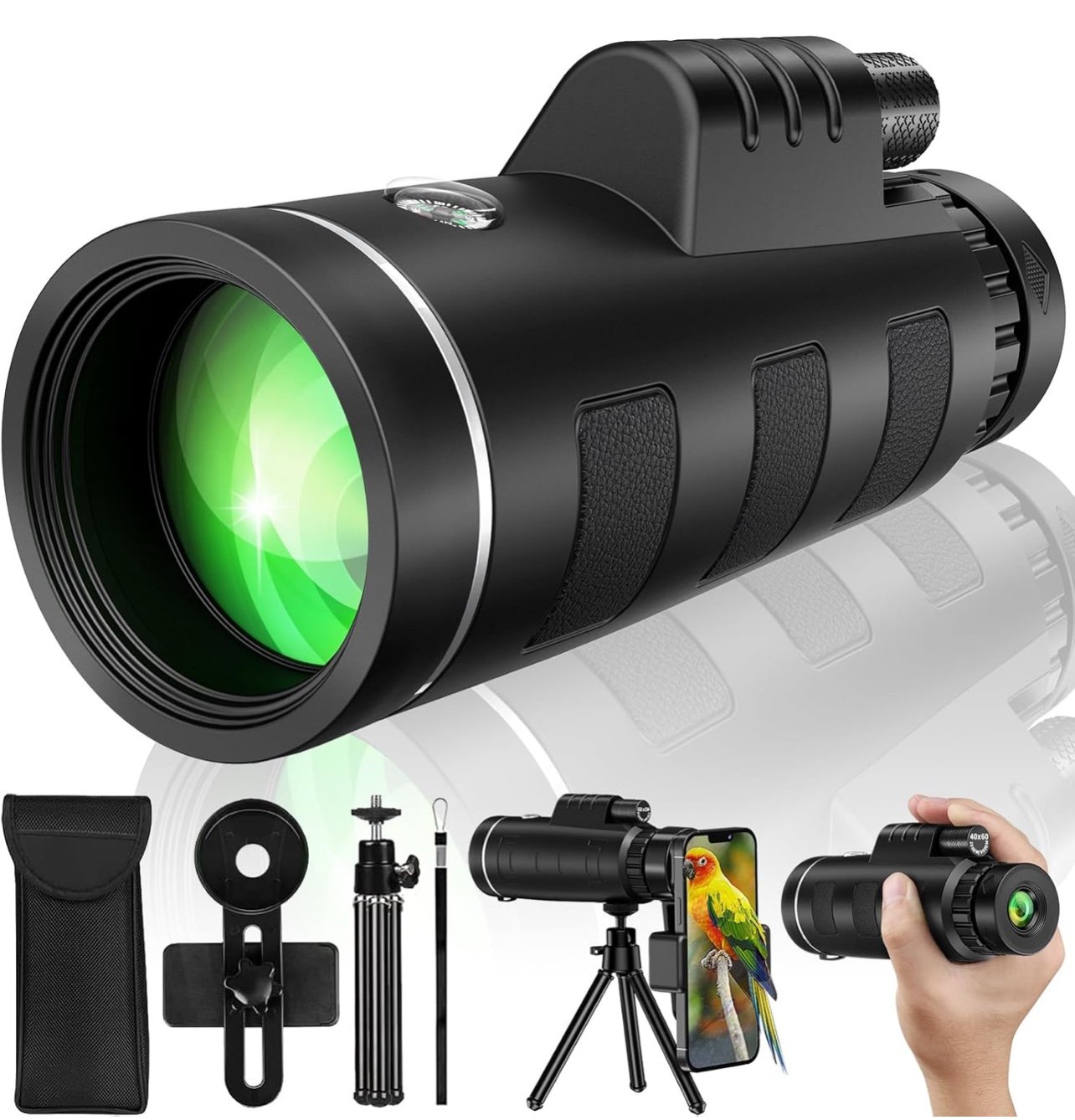 40x60 Monocular Telescope with Smartphone Adapter