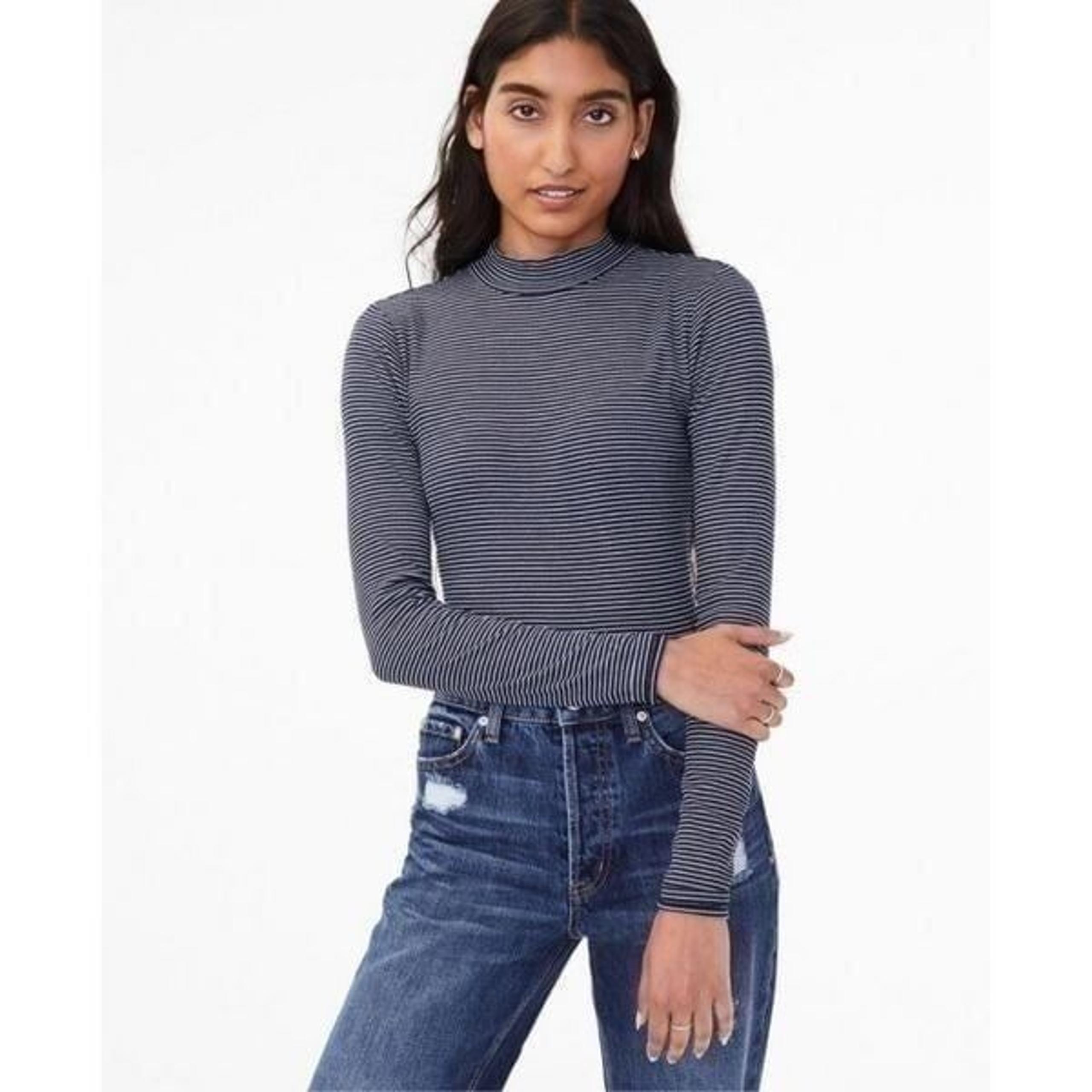 Ten-Sixty Sherman Stripe Mock Neck