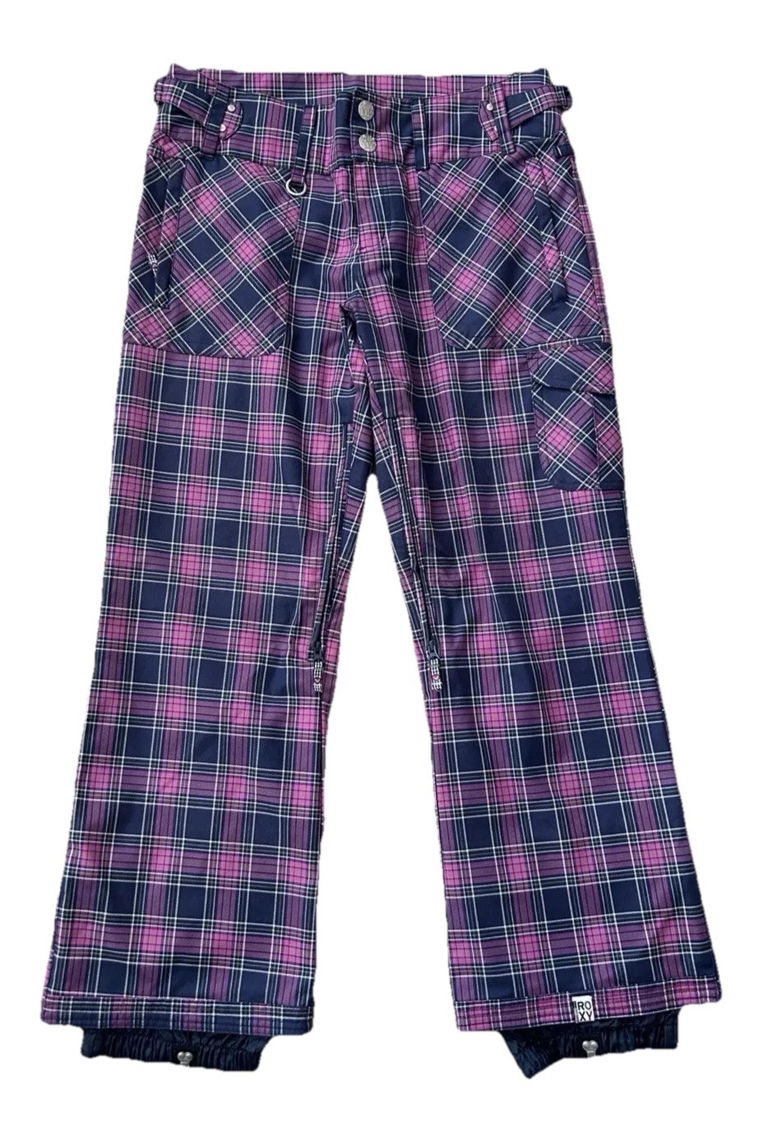 ROXY 5000 Snowboard Pants Limited Edition Women's XL Purple Plaid NEW 953825