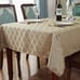 Jacquard Flower Pattern Polyester Table Cloth 60 x 102 8-10 seats gold