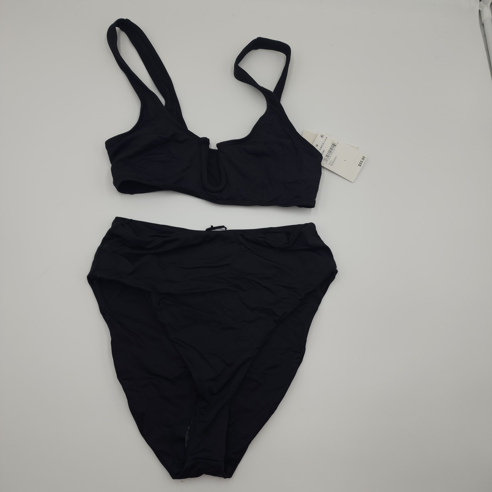 Good American U Ring Vegas Bikini Top and Good Waist Bottom in Black Size S