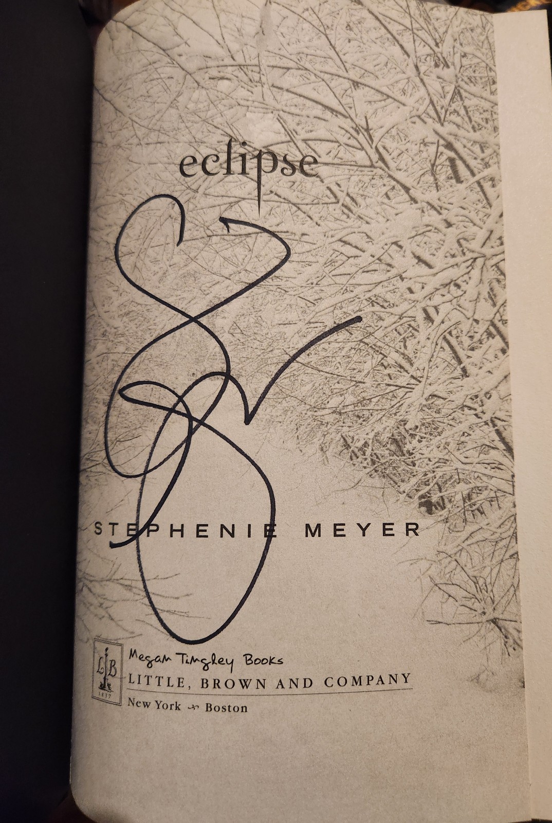 Eclipse Hardcover Book Signed Autograph by Stephenie Meyer Twilight Series
