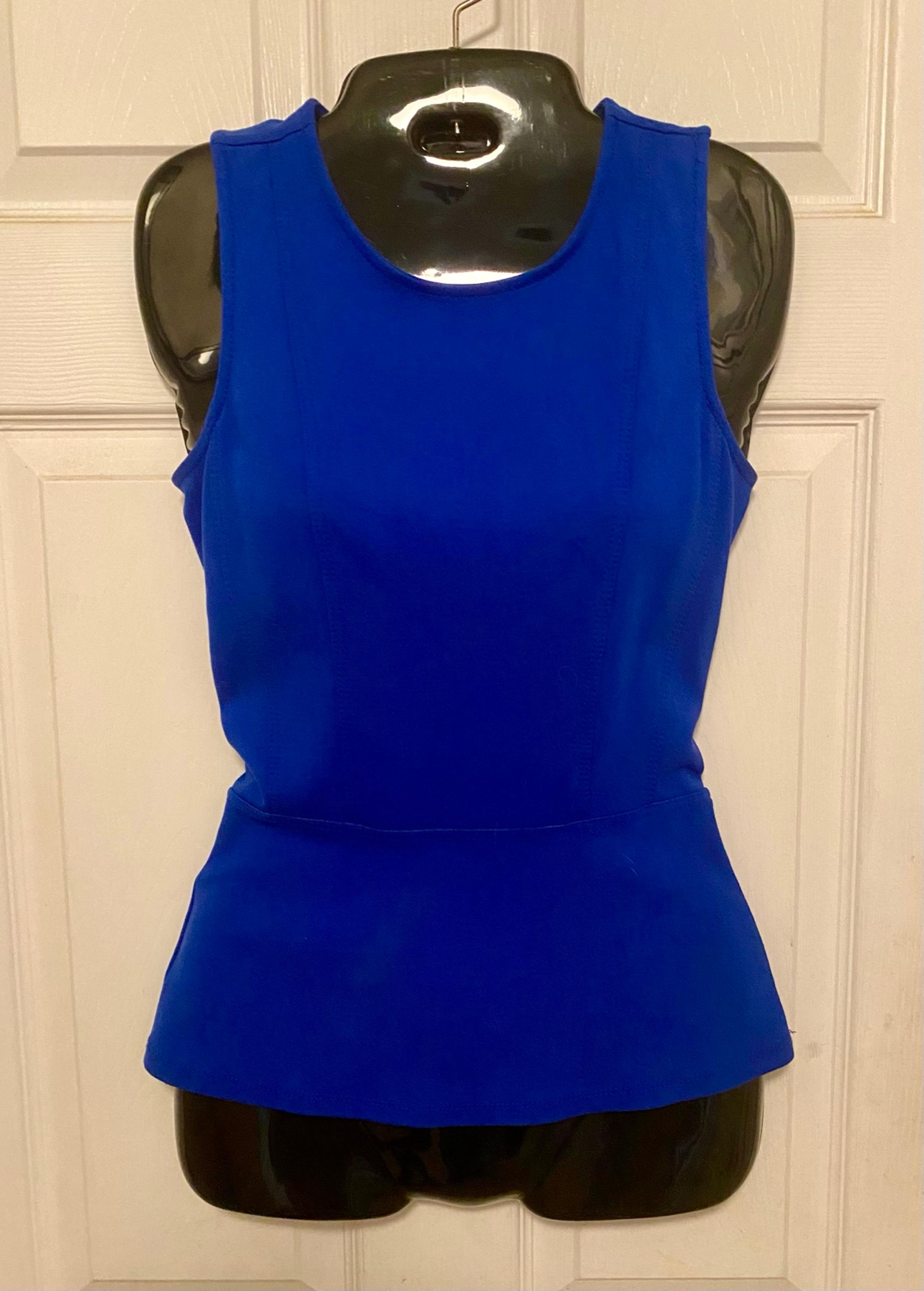 Cache Peplum Sleeveless Fitted Top, Shirt, Blouse Sz XS