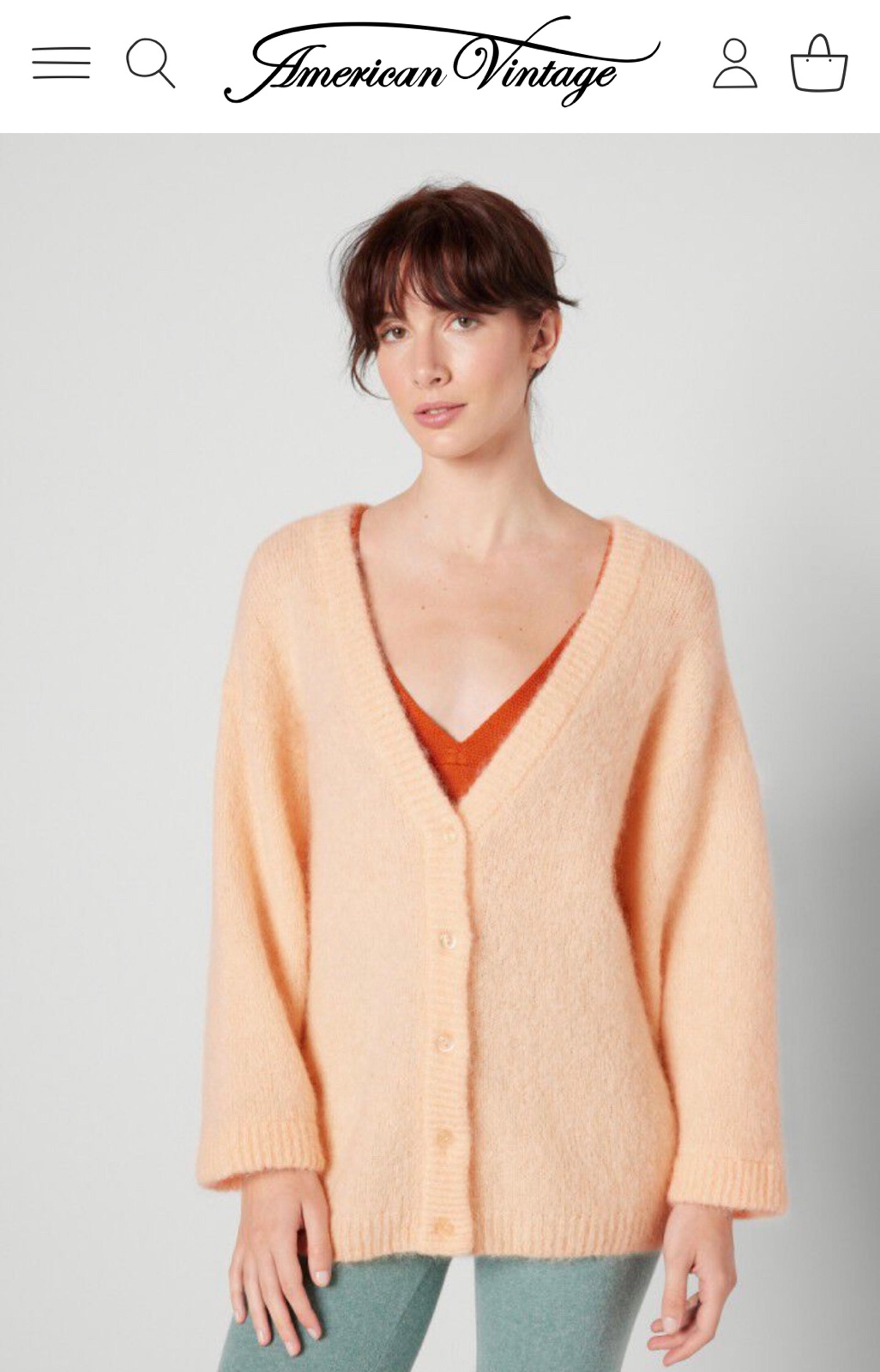 American Vintage Peach Cardigan Sweater