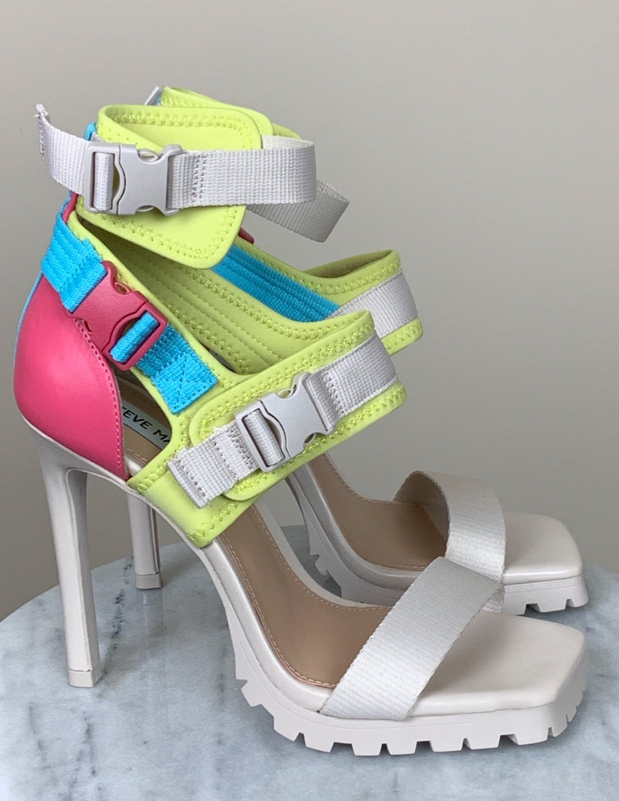 Steve Madden Multicolored Neon Platform Heels